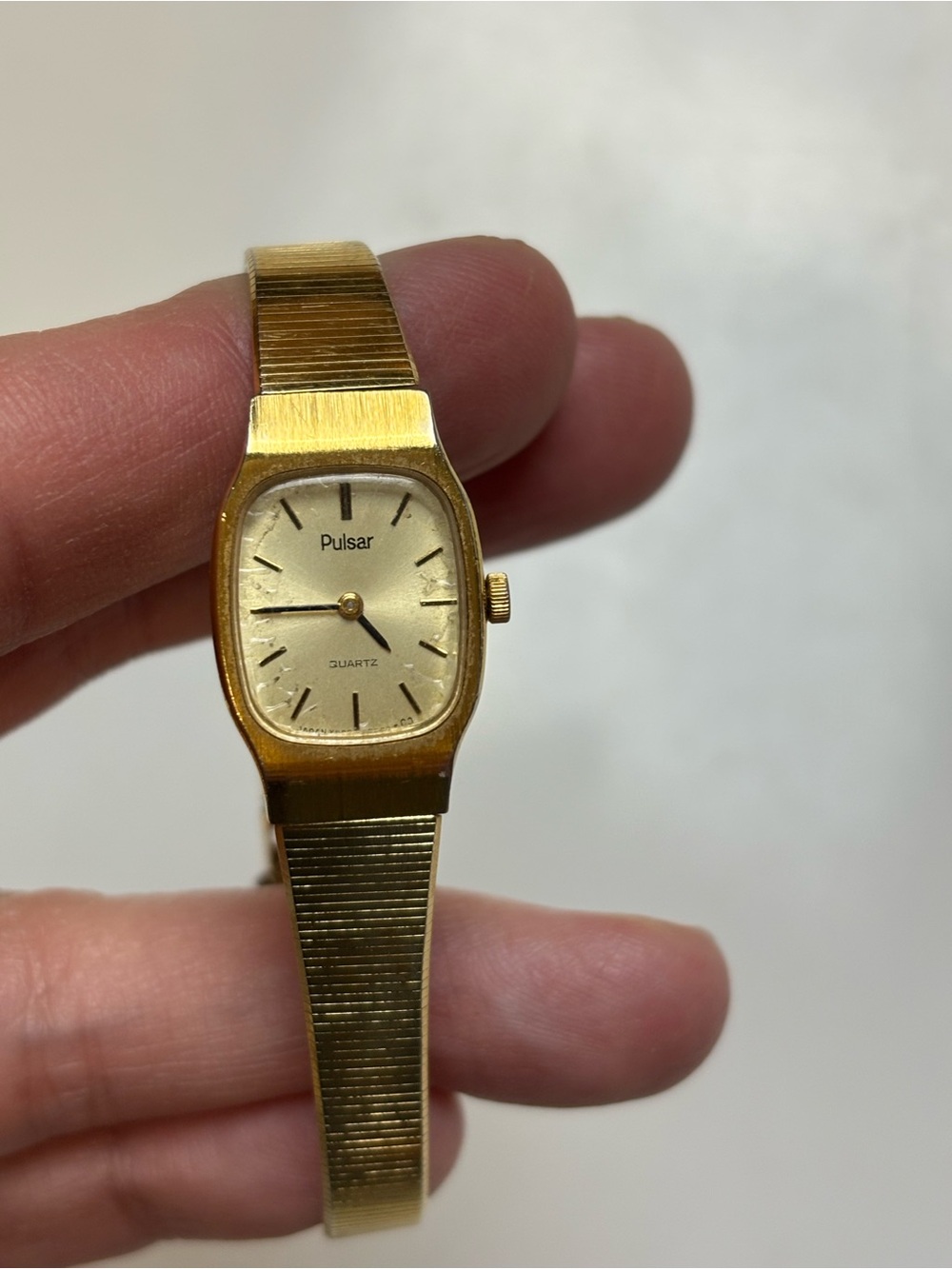 Pulsar Gold Tone Ladies‎ Quartz Bracelet Watch vtg